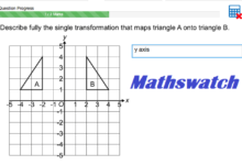 describe fully the single transformation that maps triangle a onto triangle b mathswatch